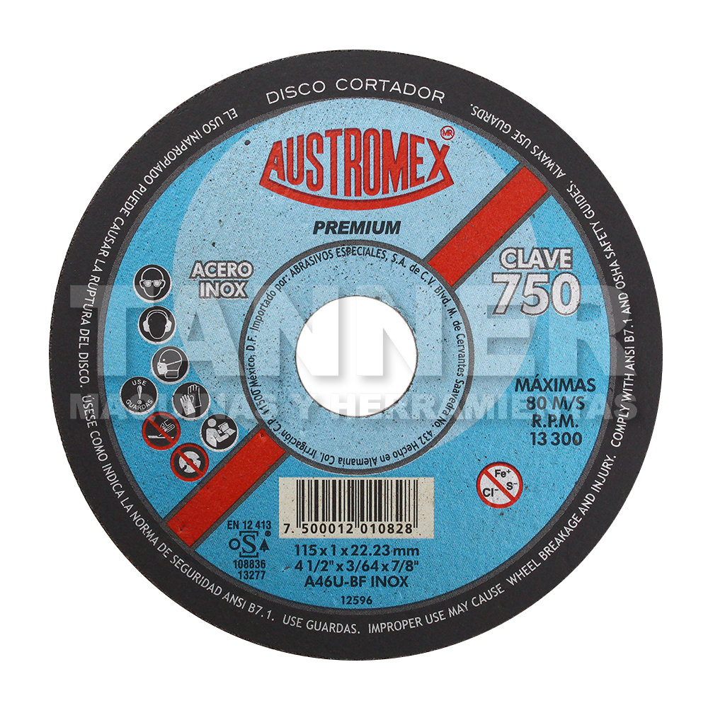 DISCO SUPER PRECISO PARA CORTE DE ACERO INOXIDABLE 115x1x22.2