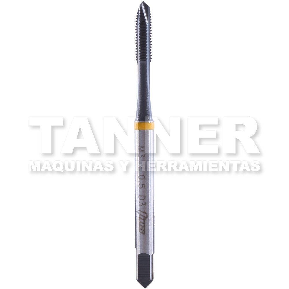 MACHUELO SEMICONICO HSS M3X.5 PUNTA ESPIRAL D3 3F UN INOXIDABLE