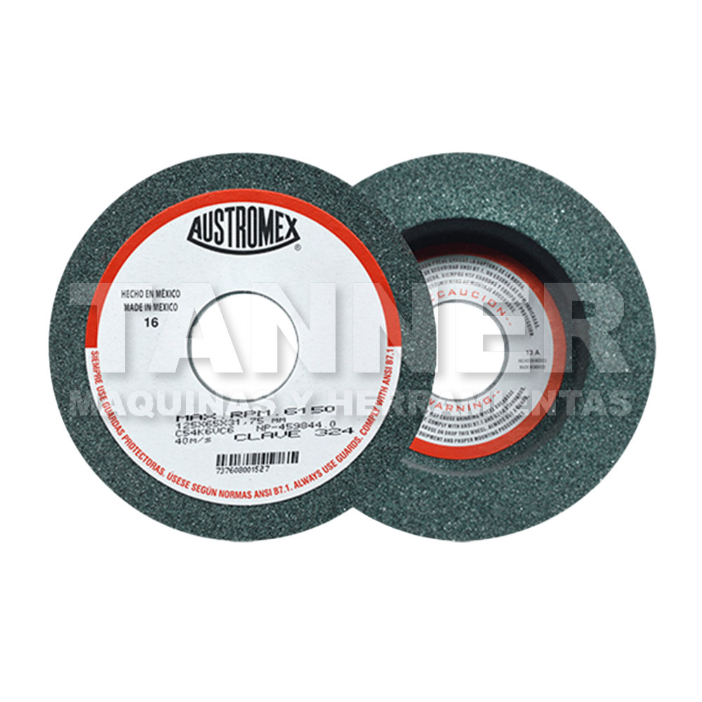 RUEDA VERDE VITRIFICADA PARA AFILADO DE ACERO 125X65X31.75 C54K6VC6