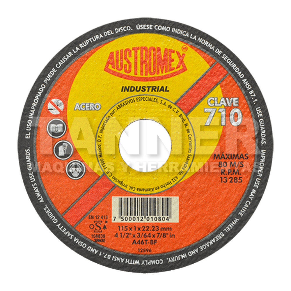 DISCO PARA CORTE DE METAL 115x1x22.2