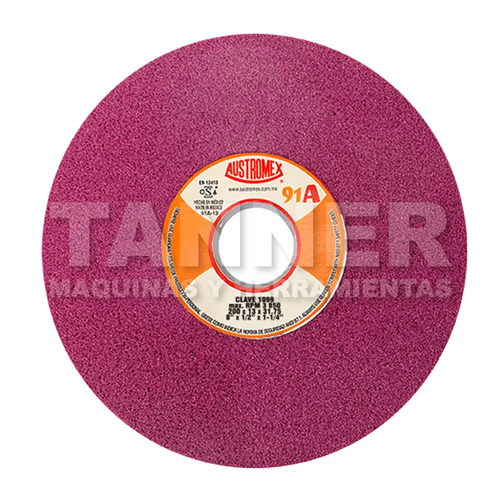 RUEDA VITRIFICADA CON GRANO RUBY TIPO 1 DE 200 X 13 X 31.75MM 200 x 13 x 31.75 91A80I1pVH5