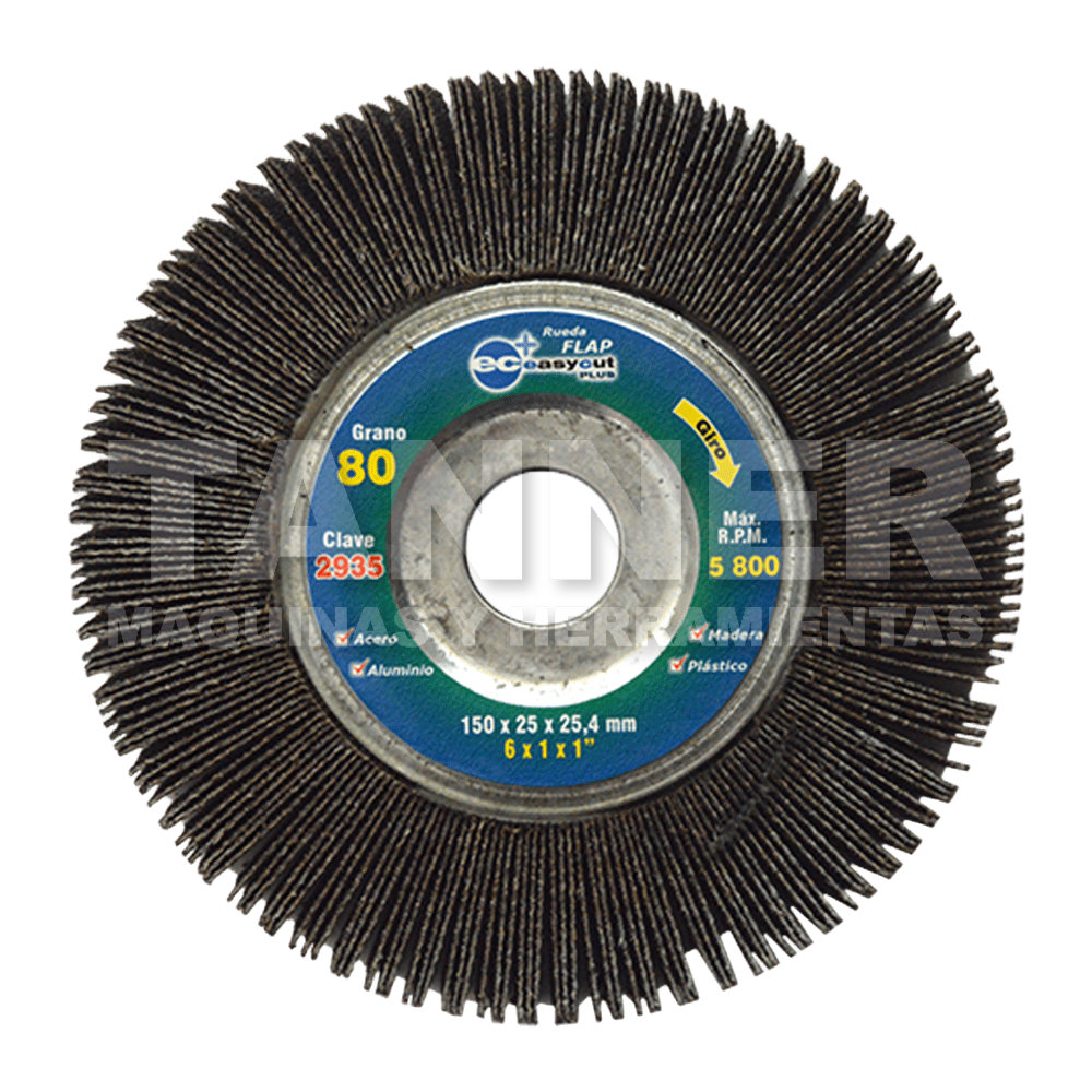 RUEDA FLAP EASY-CUT PLUS GRANO 80 150x25x25.4 A80-EC