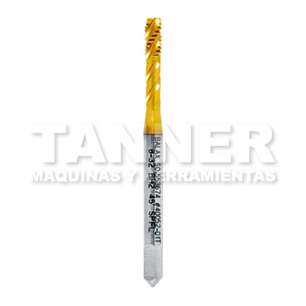 MACHUELO HELICOIDAL HSS 8-32 3F H2 TIN