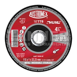 [AUS778] DISCO DE CORTE PLANO SUPER DELGADO PARA METAL  115X1X22.23